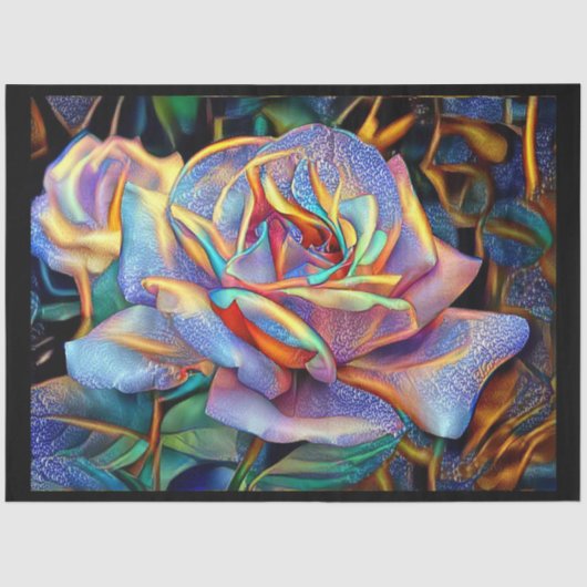 Unieke Glanzend Roos Art Dream Tissuepapier (Voorkant)