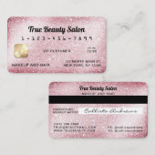 Unieke glinsterende roze glitters creditcard visitekaartje (Voorkant / Achterkant)