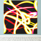 Unieke gloeiende neonpatronen. Bestel nu Canvas Afdruk (Insitu (Houten vloer))