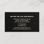 Unieke Gold & Black Attorney at Law Visitekaartje (Achterkant)