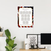 Unieke Gold Foil USA Flag Wedding Seding Chart Poster (Thuiskantoor)