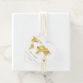 Unieke Gold Foil Wereldkaart Destination Wedding Bedankjes Labels (In situ)