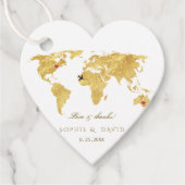 Unieke Gold Foil Wereldkaart Destination Wedding Bedankjes Labels (Voorkant)