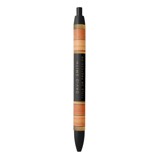 Unieke Gold Luxury Wood Blauwe Inkt Pen (Voorkant Verticaal)