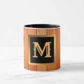 Unieke Gold Luxury Wood monogrammen Mok (Midden)