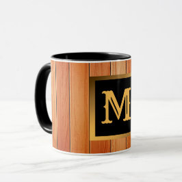 Unieke Gold Luxury Wood monogrammen Mok