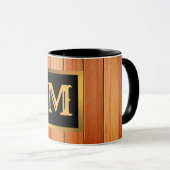 Unieke Gold Luxury Wood monogrammen Mok (Voorkant rechts)
