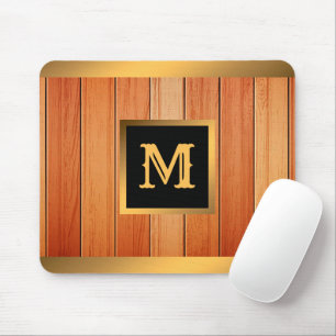 Unieke Gold Luxury Wood monogrammen Muismat