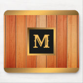 Unieke Gold Luxury Wood monogrammen Muismat (Voorkant)