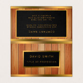 Unieke Gold Luxury Wood Visitekaartje (Buitenkant ongevouwen)