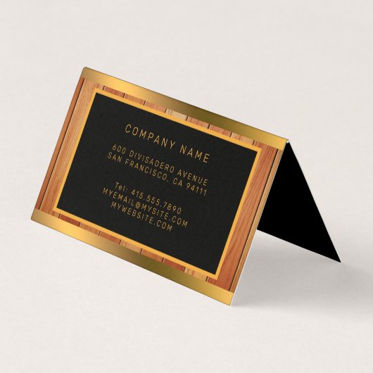 Unieke Gold Luxury Wood Visitekaartje (Achterkant)
