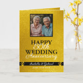Unieke Gold Parente Foto 50e Jubileum Kaart (Gele Bloem)