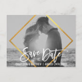 Unieke Gold Script Weduwen BEWAREN DATUM MET FOTO Aankondigingskaart (Voorkant)