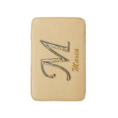 Unieke Gold Silver Letter M Monogram Initiaal Badmat (Voorkant Verticaal)