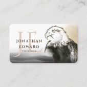 Unieke Golden American Bald Eagle Monogram Visitekaartje (Voorkant)
