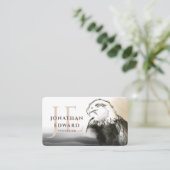 Unieke Golden American Bald Eagle Monogram Visitekaartje (Staand voorkant)