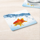 Unieke Goldfish Bowl Water Kartonnen Onderzetters (Schuin)