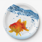 Unieke Goldfish Bowl Water Papieren Bordje (Voorkant)