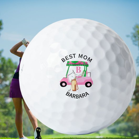 Unieke Golf Cart Beste monogram Naam van mama Golfballen