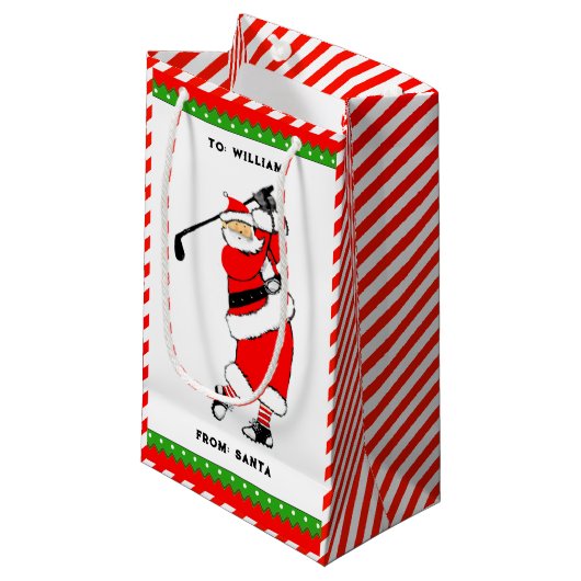 Unieke Golf Kerst Kleine Gift Bag Klein Cadeauzakje (Voorkant Gekanteld)