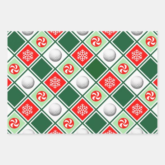Unieke Golf Kerstvakantie Inpakpapier Vel (Voorkant 2)