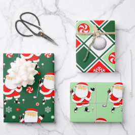 Unieke golf kerstvakantie inpakpapier vel