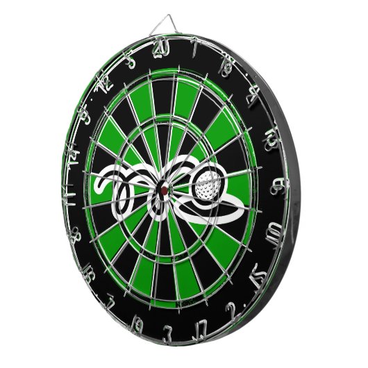 Unieke golfcadeau - Dartboard met golfafdruk Dartbord (Voorkant Rechts)