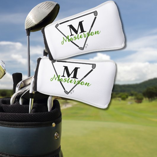 Unieke Golfclubs Groen op maat gemaakt monogram/na Golfheadcover