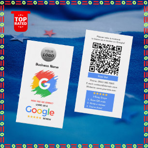 Unieke Google Review-Kaart met Logo- en QR-code Visitekaartje