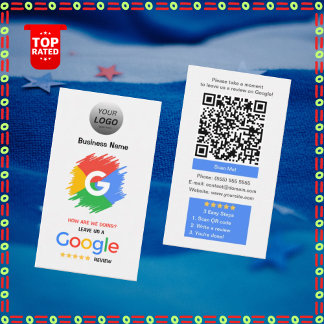 Unieke Google Review-Kaart met Logo- en QR-code Visitekaartje