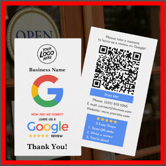Unieke Google Review-Kaart met Logo- en QR-code Visitekaartje
