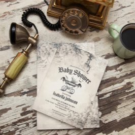 Unieke gotische &  Baby shower uitnodiging