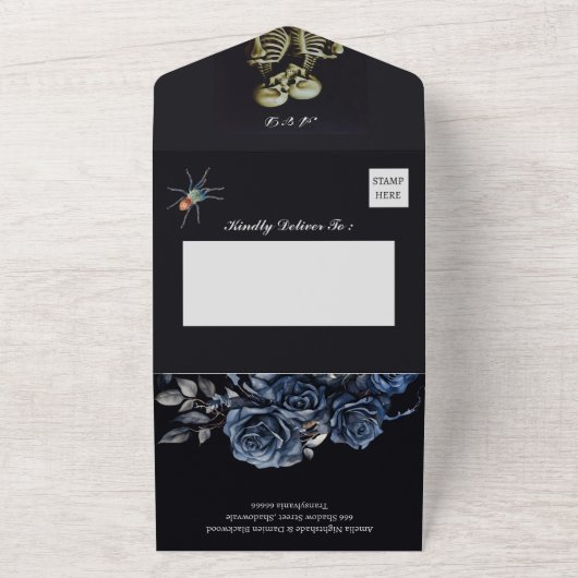 Unieke Gotische bruiloft All In One Uitnodiging (Buitenkant)