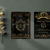 Unieke  gotische huwelijksuitnodigingen kaart