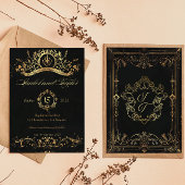 Unieke  gotische huwelijksuitnodigingen kaart