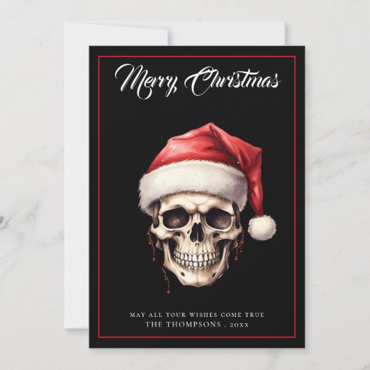 Unieke Gotische schedel Kerstmis Feestdagenkaart (Voorkant)