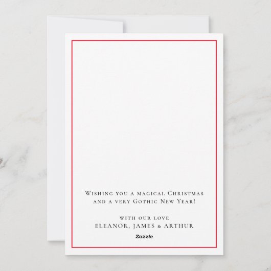 Unieke Gotische schedel Kerstmis Feestdagenkaart (Achterkant)