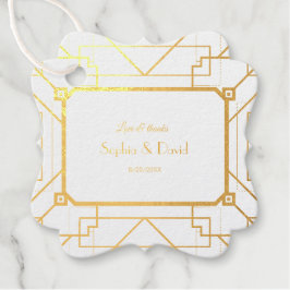 Unieke Goud Zwarte Great Gatsby Art Deco Bruiloft Bedankjes Labels
