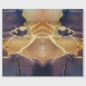 Unieke goudbruin Paars Abstract Cadeaupapier (Vlak)