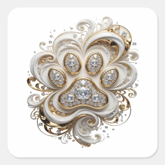 Unieke Gouden Abstract Sticker Grafisch (Voorkant)