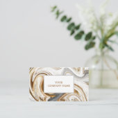 Unieke gouden belettering gouden agaat Abstract Visitekaartje (Staand voorkant)