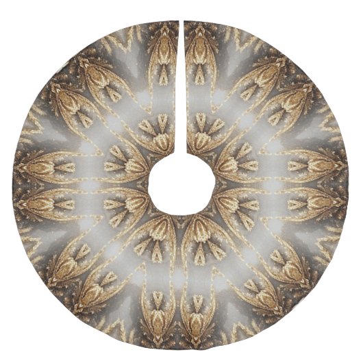 Unieke gouden decoratieve boomrok kerstboom rok (Voorkant)