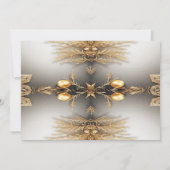 Unieke gouden decoratieve kerstfeest uitnodiging (Achterkant)