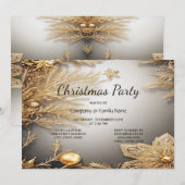 Unieke gouden decoratieve kerstfeest uitnodiging (Voorkant / Achterkant)