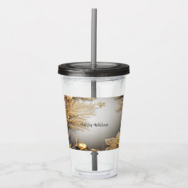 Unieke Gouden Decoratieve Vakantie Acryl Tumbler Drinkbeker
