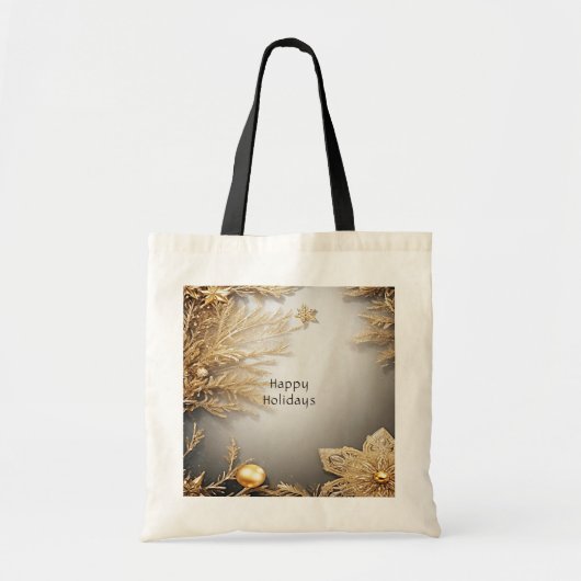 Unieke gouden decoratieve vakantie Canvas tas (Voorkant)