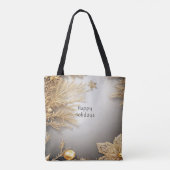 Unieke gouden decoratieve vakantie Canvas tas (Achterkant)