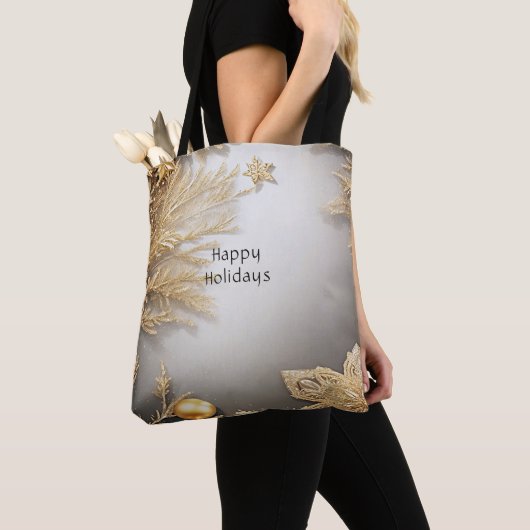 Unieke gouden decoratieve vakantie Canvas tas (Dichtbij)