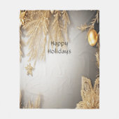 Unieke gouden decoratieve vakantie fleece deken (Voorkant)