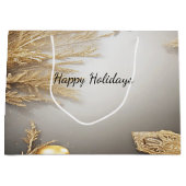 Unieke Gouden Decoratieve Vakantie Gift Bag Groot Cadeauzakje (Voorkant)